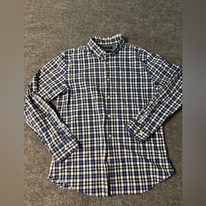 Banana Republic Navy and White Plaid Shirt
